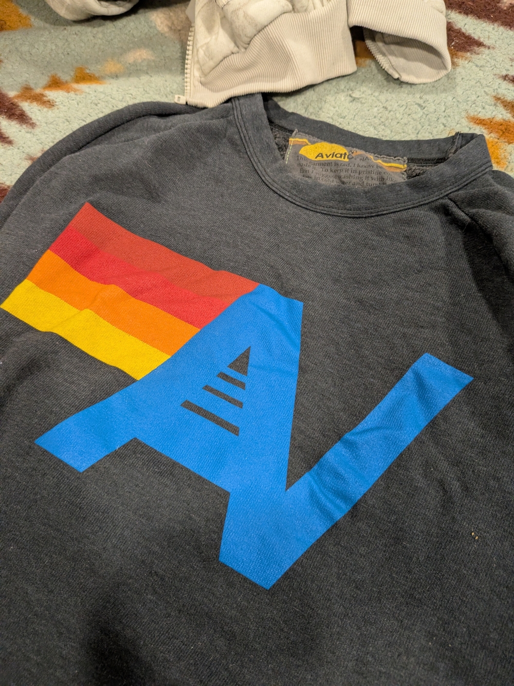 Womens Aviator Nation matching charcoal gray sweat.